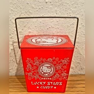 Hello Kitty Lucky Stars Candy Red Chinese Takeaway Mini Tin and Playing Cards
